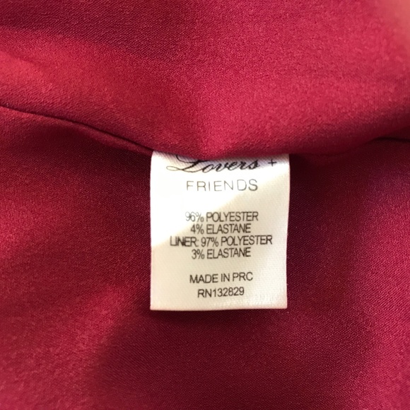 Lovers + Friends Burgundy Striped Short Sleeve Surplice Dress Small - Picture 11 of 12